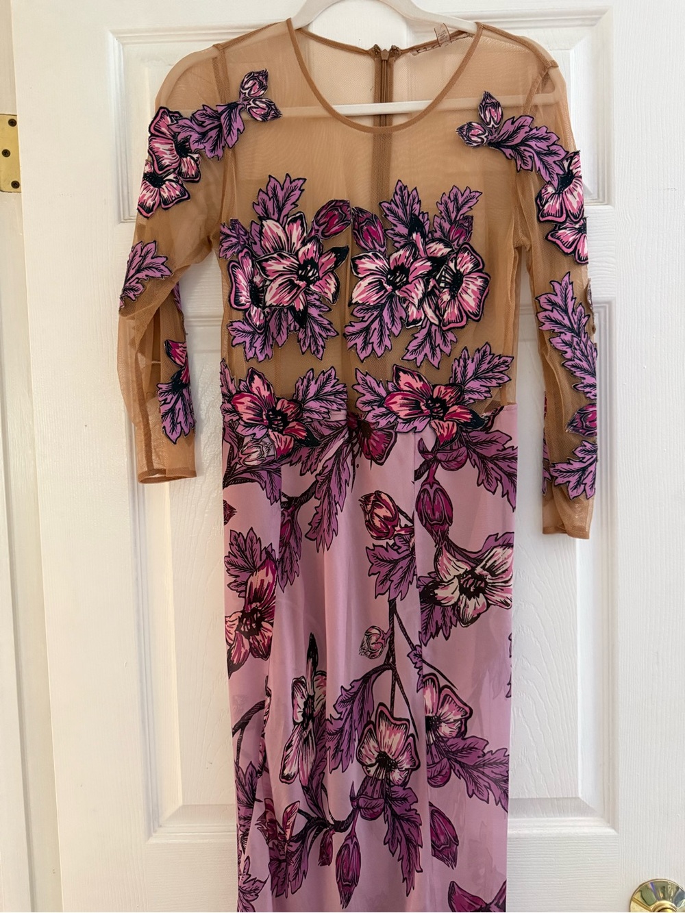 For Love & Lemons Floral Appliqué Lavender Maxi Dress - Picture 5 of 12